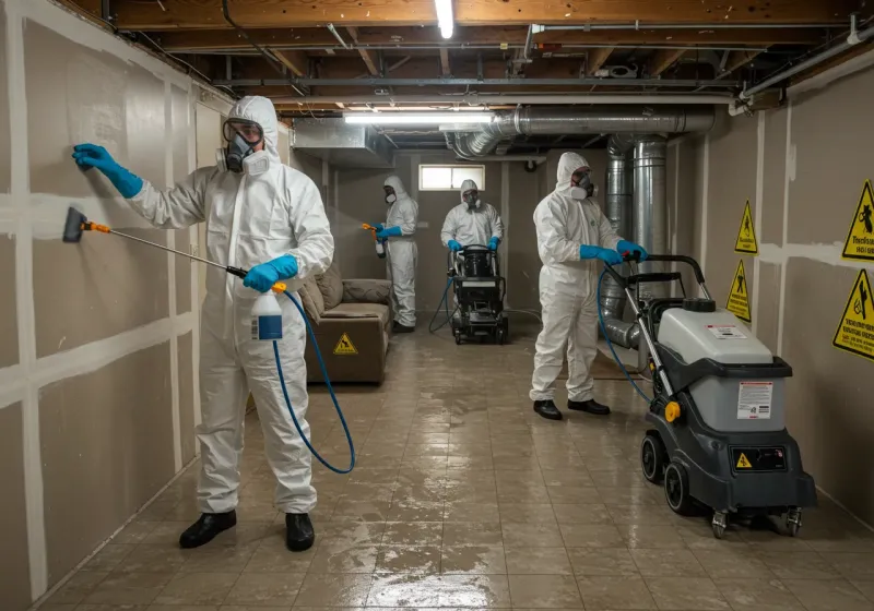 Basement Moisture Removal and Structural Drying process in West Richland, WA